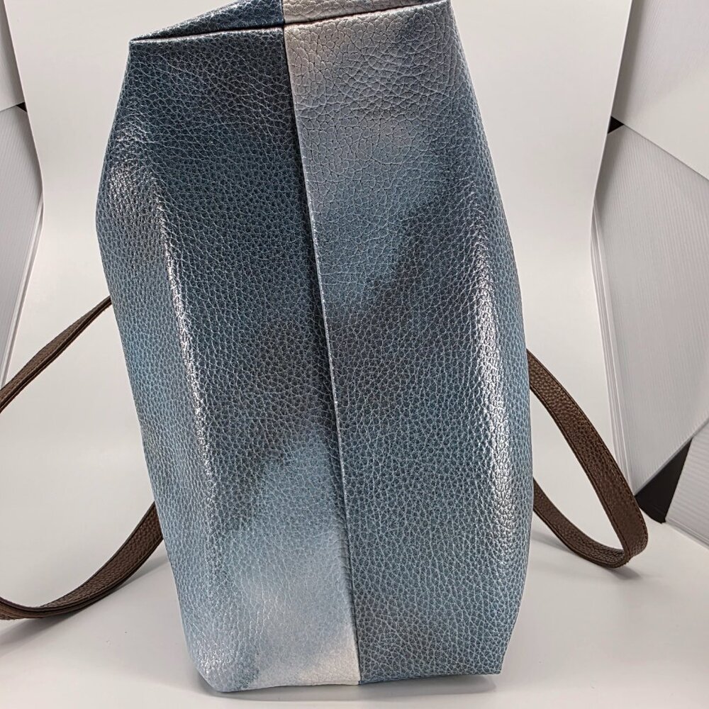Archival Papaya Art Abstract Luxe Tote - Blue Tassel / Boho / Artistic - Picture 4 of 9